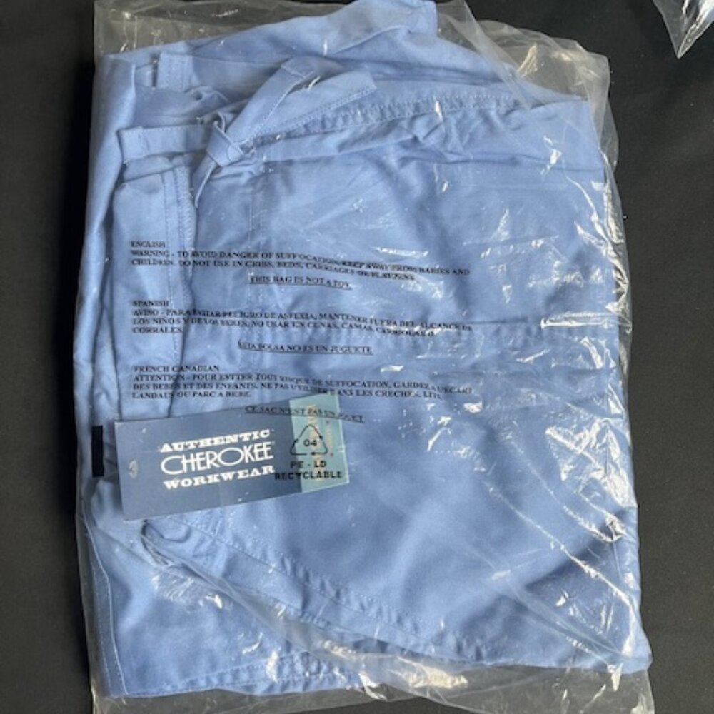 Cherokee Workwear Scrub Pants Size Large Unisex Light Blue New in Bag